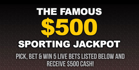 The Famous $500 Sporting Jackpot - 3 Live Betting