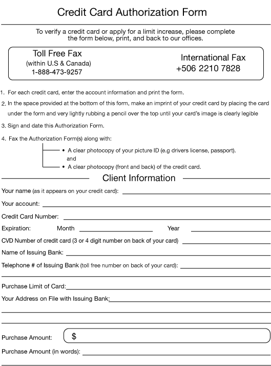 Credit Card Payouts Payout request Form 1